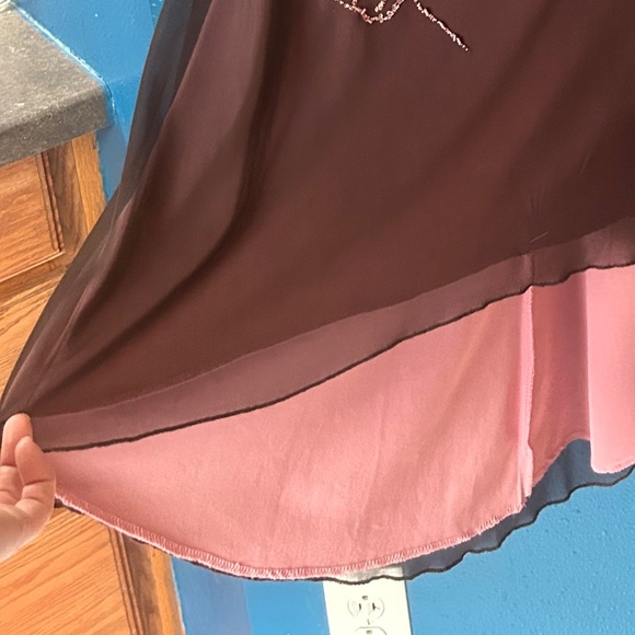 Halter v neck high low knee to mid calf beaded dress - Picture 6 of 6